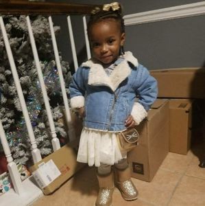 Faux Fur Lined Jean Jacket - Toddler  Girl 3t
